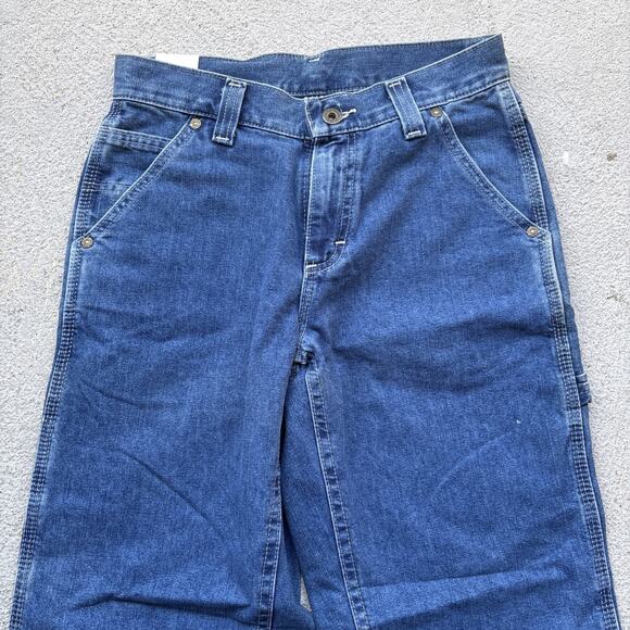 Vintage Y2K Lee Carpenter Jeans Women 3 Dungaree Loose Baggy Fit Skate 28x32 - Picture 7 of 11